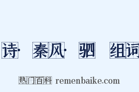 诗·秦风·驷驖组词是什么意思的图片